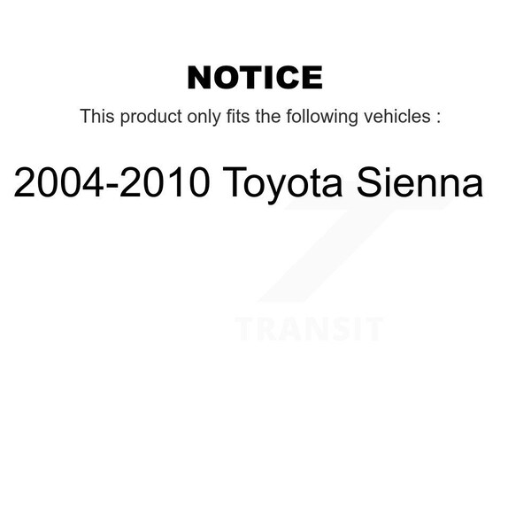 Front Wheel Bearing And Link Kit For 2004-2010 Toyota Sienna